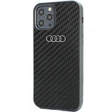 Audi iPhone 12/iPhone 12 Pro Deksel Carbon Fiber Svart