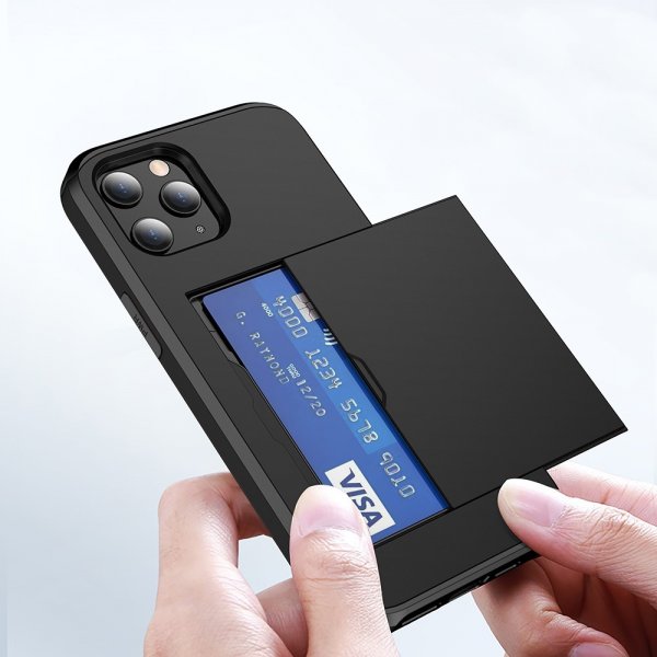 iPhone 12/iPhone 12 Pro Deksel Card Slide Blå