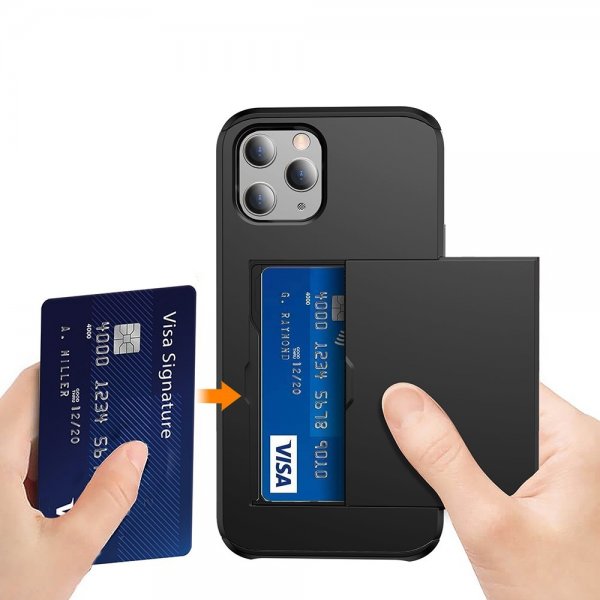 iPhone 12/iPhone 12 Pro Deksel Card Slide Blå
