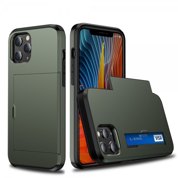 iPhone 12/iPhone 12 Pro Deksel Card Slide Grønn