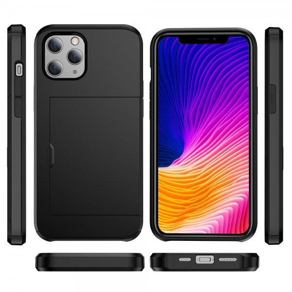 iPhone 12/iPhone 12 Pro Deksel Card Slide Svart