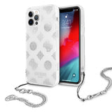 Guess iPhone 12/iPhone 12 Pro Deksel Chain Peony Sølv