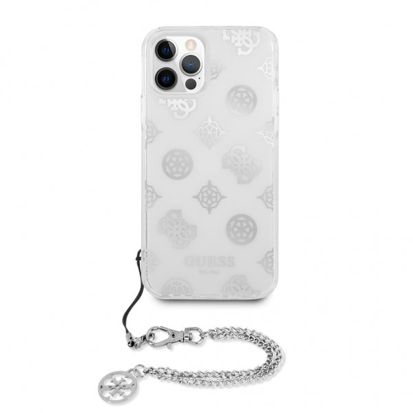 Guess iPhone 12/iPhone 12 Pro Deksel Chain Peony Sølv