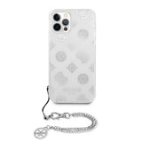 Guess iPhone 12/iPhone 12 Pro Deksel Chain Peony Sølv