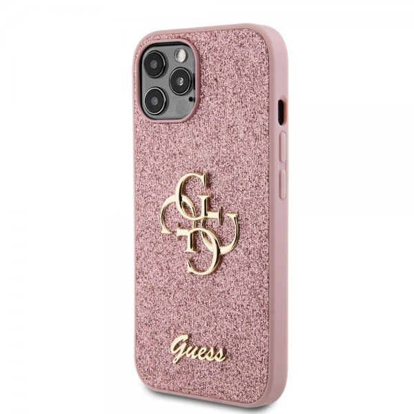Guess iPhone 12/iPhone 12 Pro Deksel Fixed Glitter Rosa
