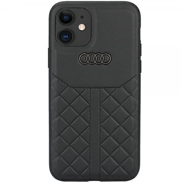 Audi iPhone 12/iPhone 12 Pro Deksel Genuine Leather Case Svart