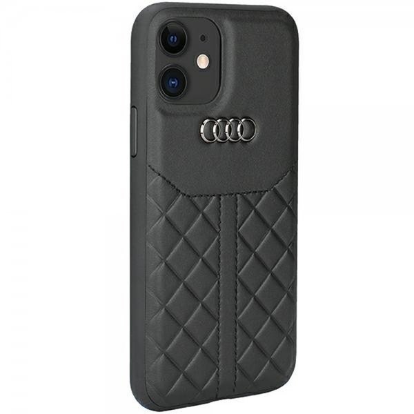 Audi iPhone 12/iPhone 12 Pro Deksel Genuine Leather Case Svart