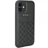 Audi iPhone 12/iPhone 12 Pro Deksel Genuine Leather Case Svart