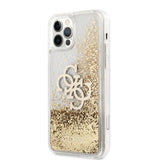 Guess iPhone 12/iPhone 12 Pro Deksel Liquid Glitter Gull Klar
