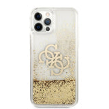 Guess iPhone 12/iPhone 12 Pro Deksel Liquid Glitter Gull Klar