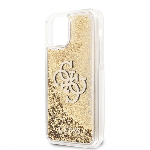 Guess iPhone 12/iPhone 12 Pro Deksel Liquid Glitter Gull Klar