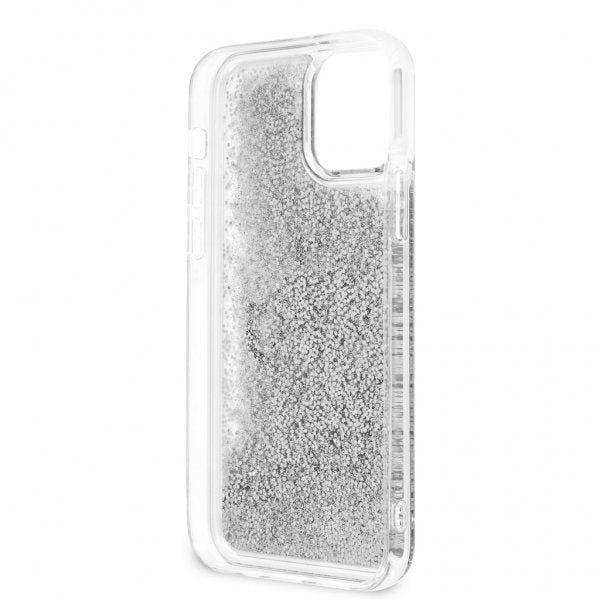 Guess iPhone 12/iPhone 12 Pro Deksel Liquid Glitter Sølv Klar