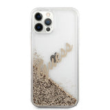 Guess iPhone 12/iPhone 12 Pro Deksel Liquid Glitter Vintage Gull