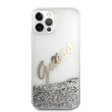 Guess iPhone 12/iPhone 12 Pro Deksel Liquid Glitter Vintage Sølv
