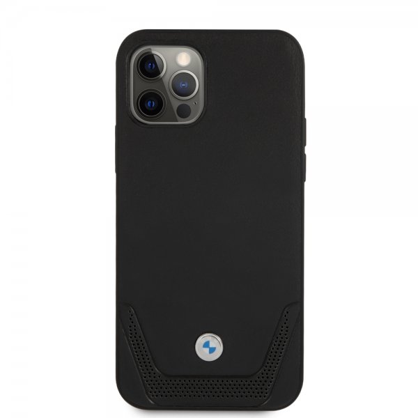 BMW iPhone 12/iPhone 12 Pro Deksel Logo Perforert Svart
