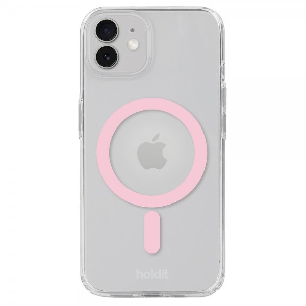 holdit iPhone 12/iPhone 12 Pro Deksel MagSafe Case Rosa Transparent