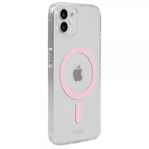 holdit iPhone 12/iPhone 12 Pro Deksel MagSafe Case Rosa Transparent
