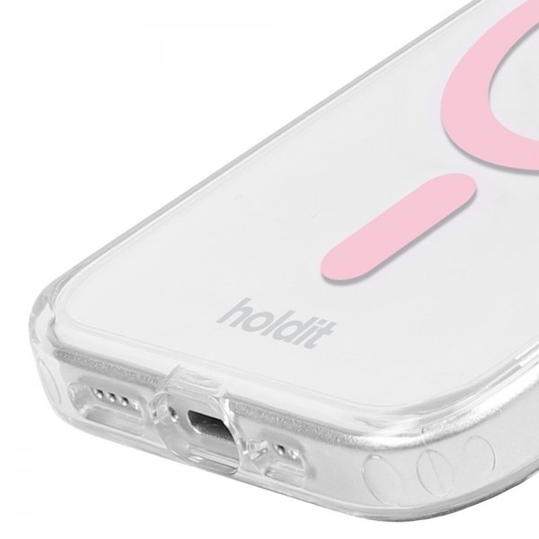 holdit iPhone 12/iPhone 12 Pro Deksel MagSafe Case Rosa Transparent