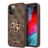 Guess iPhone 12/iPhone 12 Pro Deksel Metal Logo Brun