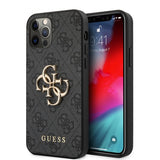 Guess iPhone 12/iPhone 12 Pro Deksel Metal Logo Grå