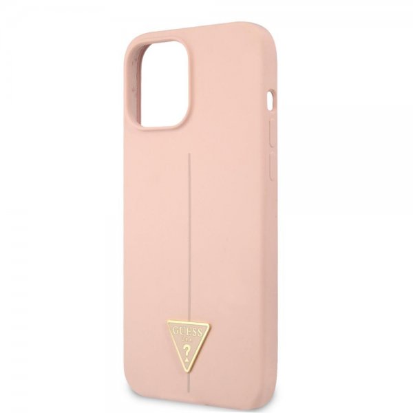 Guess iPhone 12/iPhone 12 Pro Deksel Metal Triangle Rosa
