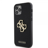 Guess iPhone 12/iPhone 12 Pro Deksel Perforated Glitter Svart