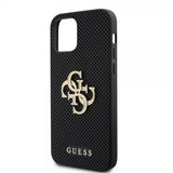 Guess iPhone 12/iPhone 12 Pro Deksel Perforated Glitter Svart
