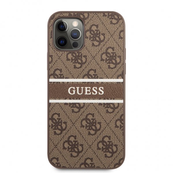 Guess iPhone 12/iPhone 12 Pro Deksel Printed Stripe Brun