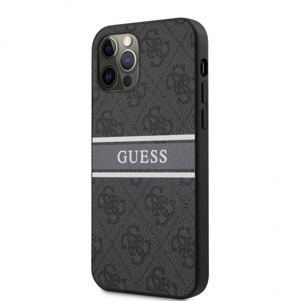 Guess iPhone 12/iPhone 12 Pro Deksel Printed Stripe Grå