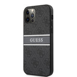 Guess iPhone 12/iPhone 12 Pro Deksel Printed Stripe Grå