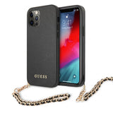 Guess iPhone 12/iPhone 12 Pro Deksel Saffiano Chain Svart