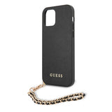 Guess iPhone 12/iPhone 12 Pro Deksel Saffiano Chain Svart
