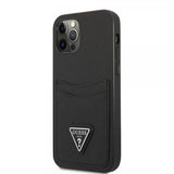 Guess iPhone 12/iPhone 12 Pro Deksel Saffiano Double Cardslot Svart