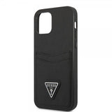 Guess iPhone 12/iPhone 12 Pro Deksel Saffiano Double Cardslot Svart