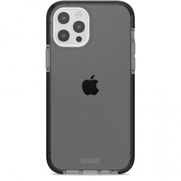holdit iPhone 12/iPhone 12 Pro Deksel Seethru Svart