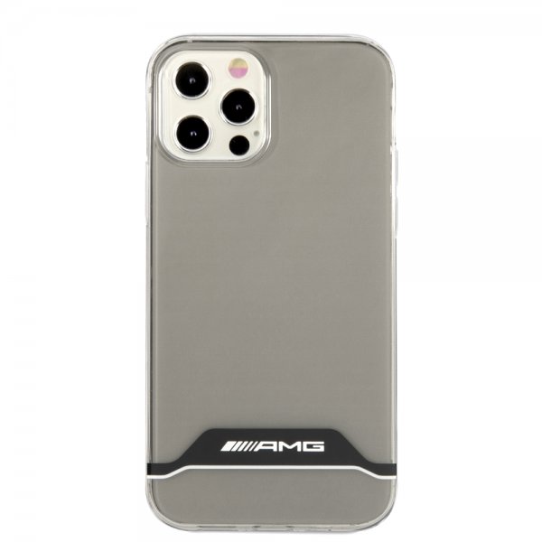AMG iPhone 12/iPhone 12 Pro Deksel Stripes Horizontal Transparent Svart