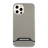 AMG iPhone 12/iPhone 12 Pro Deksel Stripes Horizontal Transparent Svart