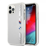 BMW iPhone 12/iPhone 12 Pro Deksel Stripes Sølv Transparent