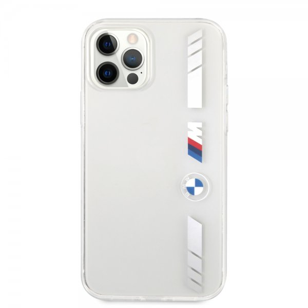 BMW iPhone 12/iPhone 12 Pro Deksel Stripes Sølv Transparent