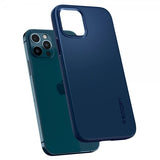 Spigen iPhone 12/iPhone 12 Pro Deksel Thin Fit Navy Blue