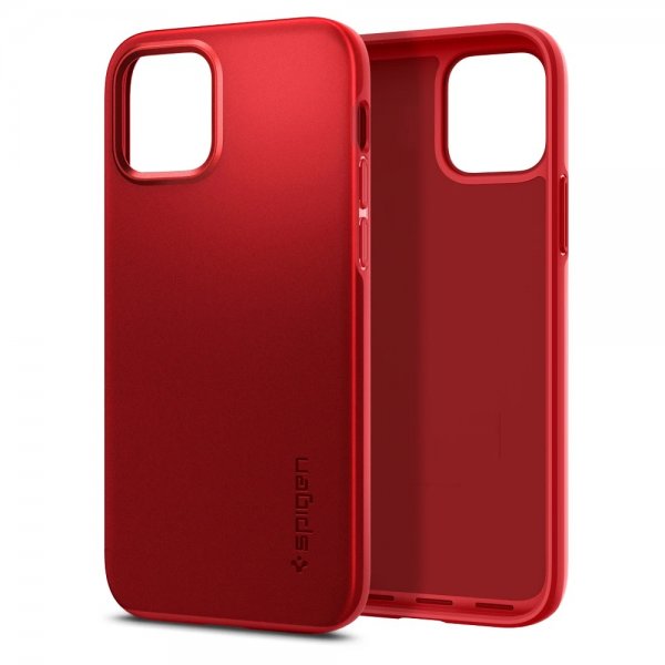 Spigen iPhone 12/iPhone 12 Pro Deksel Thin Fit Rød