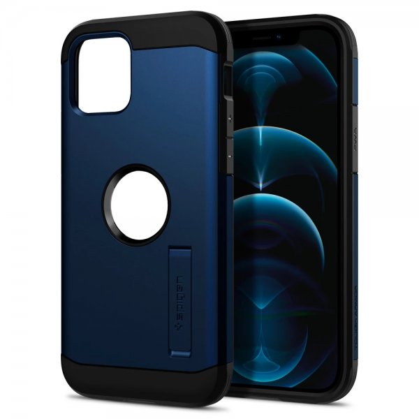 Spigen iPhone 12/iPhone 12 Pro Deksel Tough Armor Navy Blue