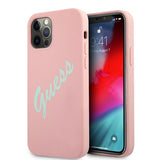 Guess iPhone 12/iPhone 12 Pro Deksel Vintage Silicone Rosa