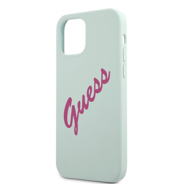 Guess iPhone 12/iPhone 12 Pro Deksel Vintage Silicone Script Blå