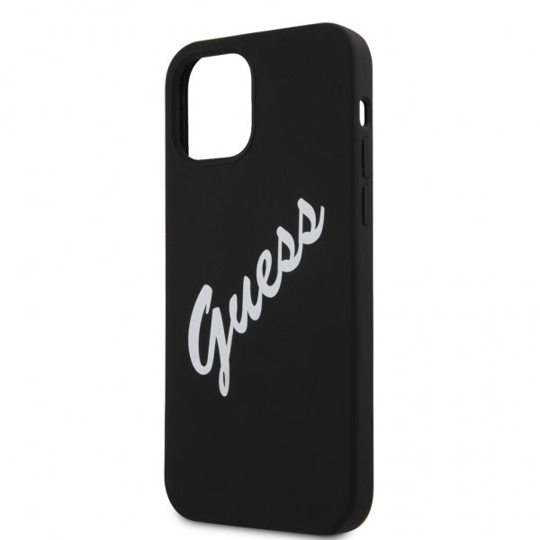 Guess iPhone 12/iPhone 12 Pro Deksel Vintage Silicone Svart