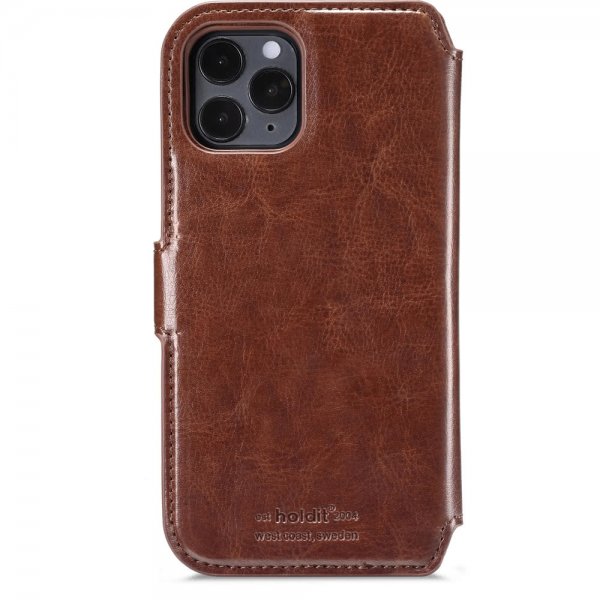 holdit iPhone 12/iPhone 12 Pro Etui Berlin Löstagbart Deksel Mörkbrun