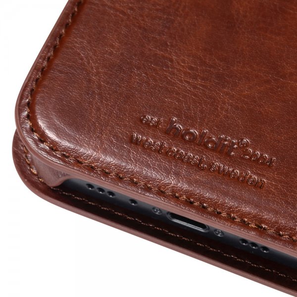 holdit iPhone 12/iPhone 12 Pro Etui Berlin Löstagbart Deksel Mörkbrun