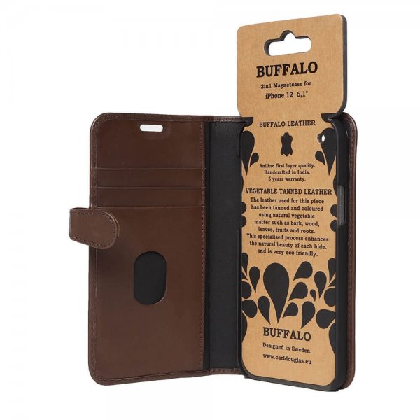 Buffalo iPhone 12/iPhone 12 Pro Etui Buffalo Löstagbart Deksel Brun