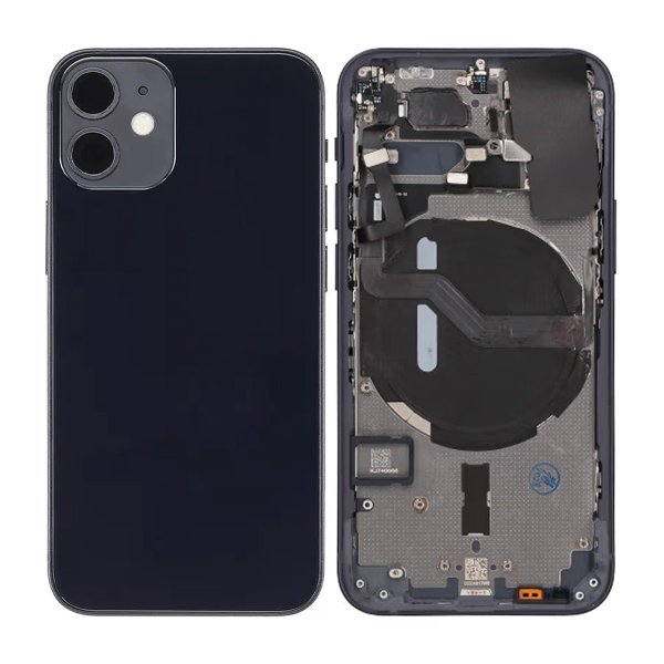 iPhone 12 Mini Bakside Komplett Med Smådeler - Svart