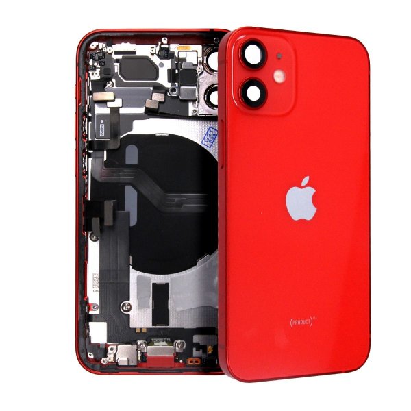 iPhone 12 Mini bakside med komplett ramme - rød